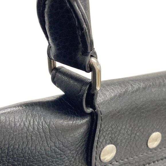 Auth BALENCIAGA waist large shopper bag 702082 Black Leather Handbag - Picture 9 of 16